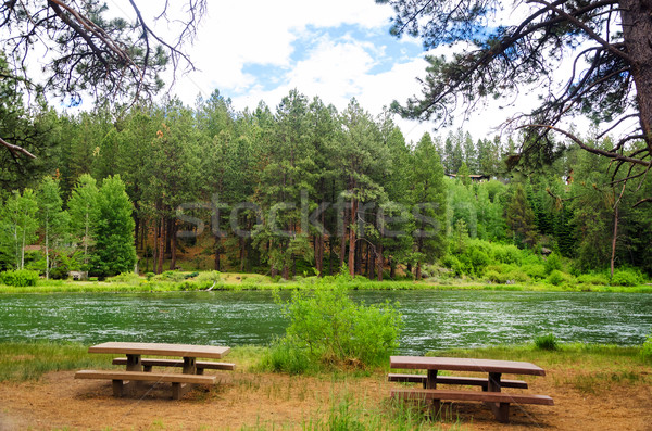 Picnic Tables and River Stock photo © jkraft5
