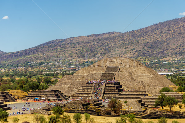 Temple lune Mexico foules touristes bâtiment [[stock_photo]] © jkraft5