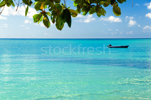 Blue Boat Horizon Stock photo © jkraft5