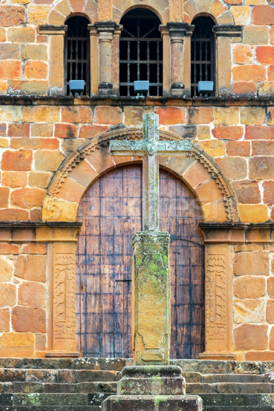 Cross and Santa Barbara Church Stock photo © jkraft5