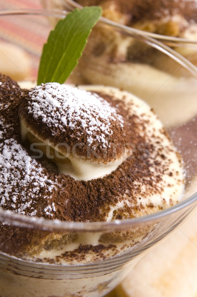 Tiramisu Dessert Kuchen Sahne Boden Zucker Stock foto © joannawnuk
