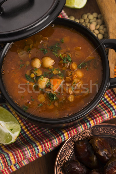 Moroccan traditional soup - harira, the traditional Berber soup  Stock photo © joannawnuk