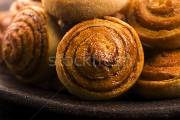 Yeast rolls with cinnamon Stock photo © joannawnuk