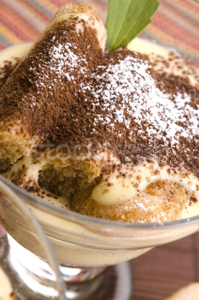 Tiramisu postre torta crema suelo azúcar Foto stock © joannawnuk