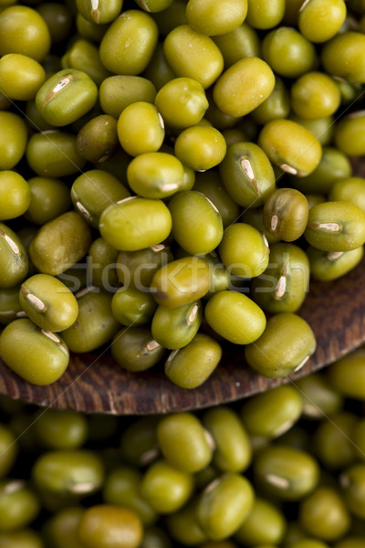 Foto stock: Frijoles · cuchara · de · madera · textura · naturaleza · verde · comer