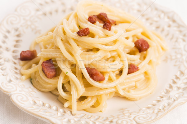 Spaghetti carbonara, a typical italian dish  Stock photo © joannawnuk