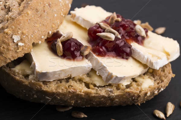 bread served with camembert and cranberry Stock photo © joannawnuk