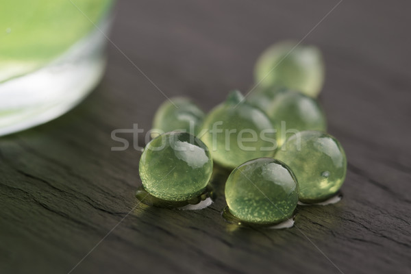 Mint kaviaar moleculair gastronomie groene wetenschap Stockfoto © joannawnuk