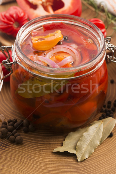 Homemade marinated in oil red pepper Stock photo © joannawnuk