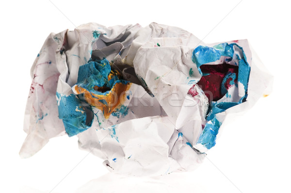 Crumpled paper isolated over white  Stock photo © joannawnuk