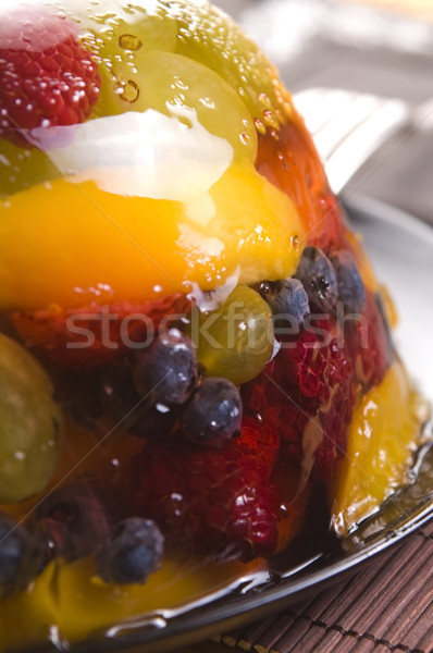 Nyár bogyó zselé étel piros eper Stock fotó © joannawnuk