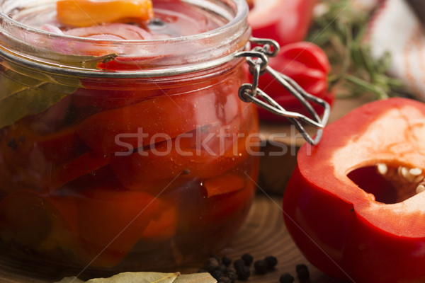 Homemade marinated in oil red pepper Stock photo © joannawnuk