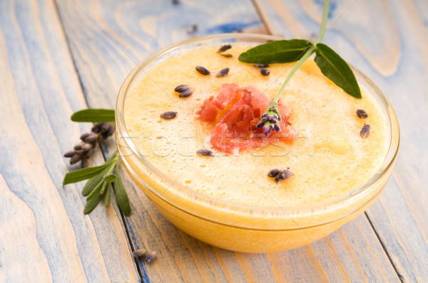 Foto stock: Frescos · melón · sopa · jamón · lavanda · flor