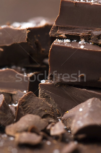 Homemade chocolate with sea salt Stock photo © joannawnuk