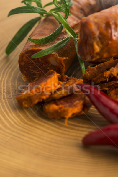 Spaans traditioneel chorizo worst vers kruiden Stockfoto © joannawnuk