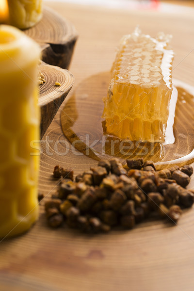 Honingraat stuifmeel propolis bloem natuur honing Stockfoto © joannawnuk