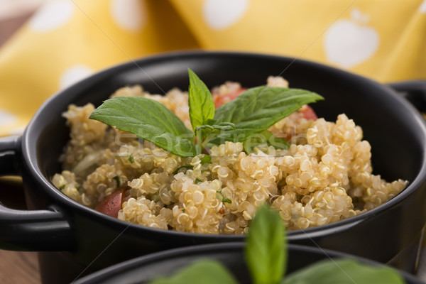 Tabbouleh Quinoa with tomatoes, onion, mint, parsley and lemon Stock photo © joannawnuk