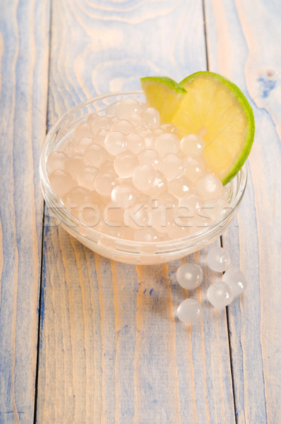 Gyöngyök citrus fehér buborék tea hozzávalók Stock fotó © joannawnuk