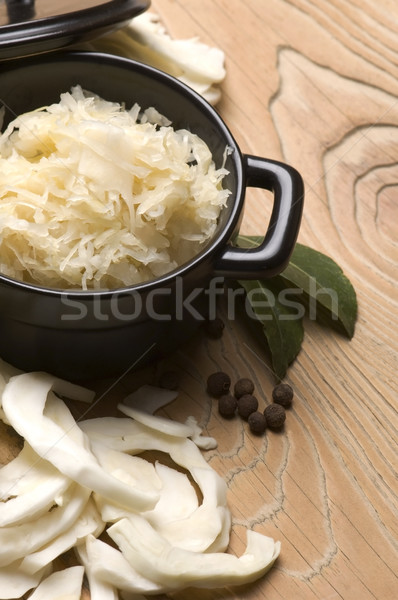 Stock foto: Frischen · Kohl · traditionellen · Sauerkraut · Salat · Pfeffer