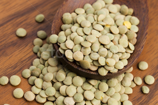 Stock photo: Dry Organic Green Lentils