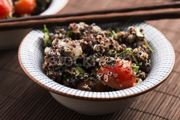 Tabbouleh Quinoa with tomatoes, onion, mint, parsley and lemon Stock photo © joannawnuk