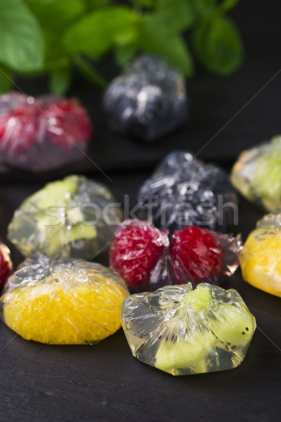 Jello dessert with fruits Stock photo © joannawnuk