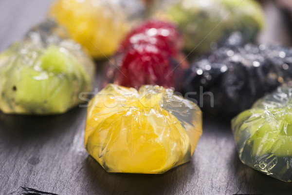 Jello dessert with fruits Stock photo © joannawnuk