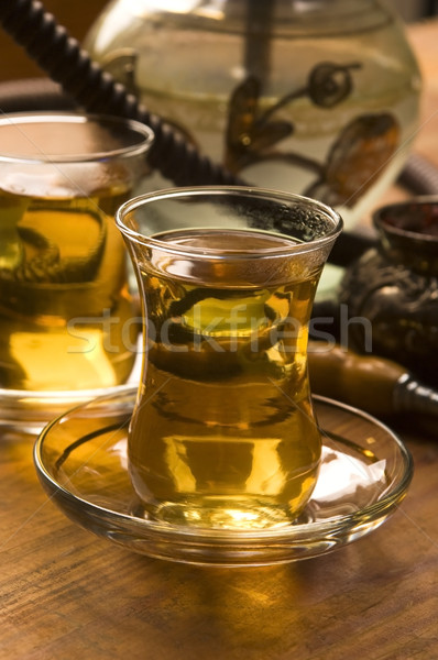 Beker turks thee hookah geserveerd traditioneel Stockfoto © joannawnuk