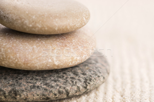 Foto stock: Mini · zen · jardín · resumen · arena · piedra