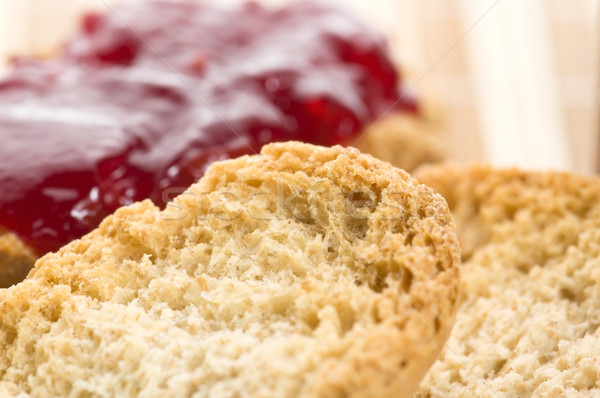 Stock photo: Breakfast of cherry jam on toast
