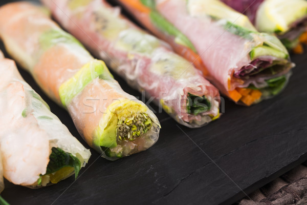 Japon salata rulo balık sağlık Asya Stok fotoğraf © joannawnuk