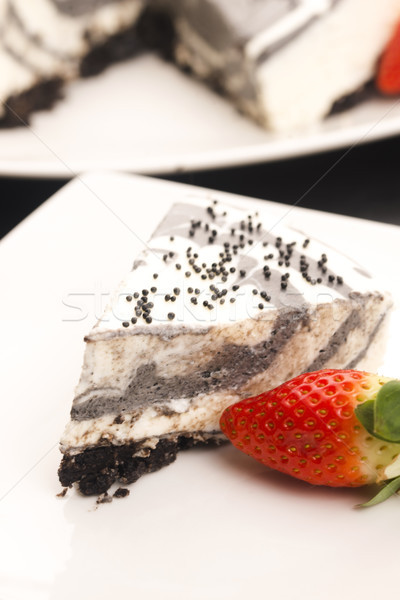 Black sesame cheese cake Stock photo © joannawnuk