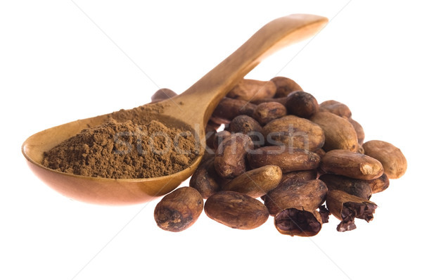 Cacao beans isolated on white background Stock photo © joannawnuk