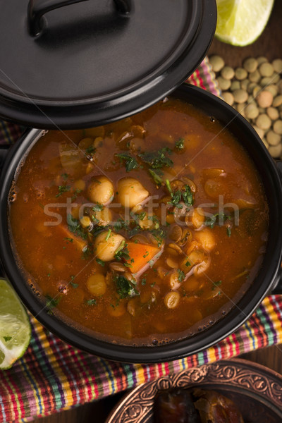 Moroccan traditional soup - harira, the traditional Berber soup  Stock photo © joannawnuk