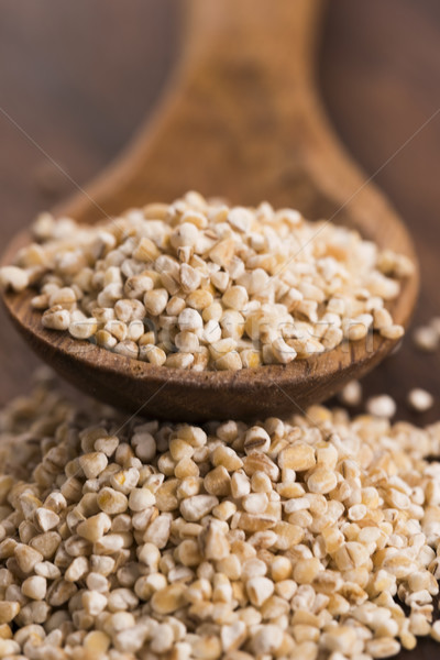 Stock foto: Gerste · Holzlöffel · Anlage · Essen · Kochen · Koch