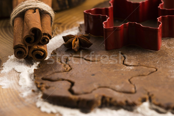 Baking Christmas gingerbread Stock photo © joannawnuk