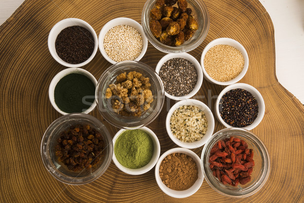 bowls of various superfoods Stock photo © joannawnuk