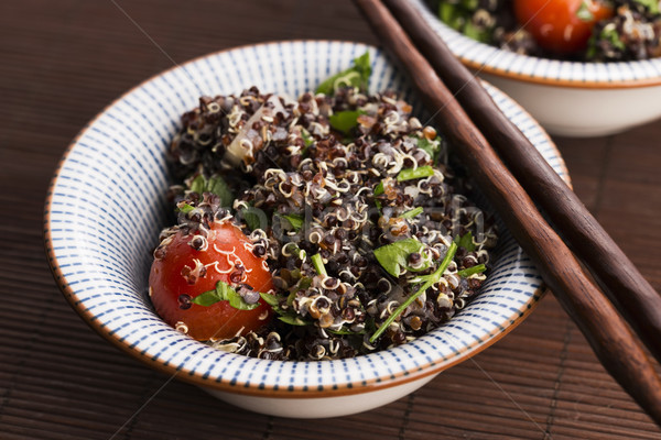 Tabbouleh Quinoa with tomatoes, onion, mint, parsley and lemon Stock photo © joannawnuk