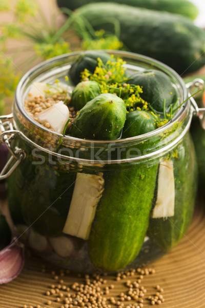 Closeup of fresh pickling cucumbers Stock photo © joannawnuk