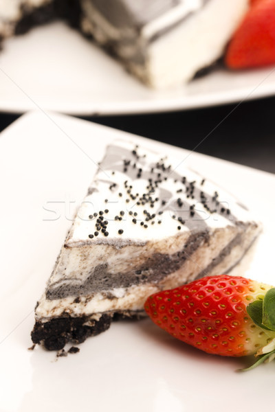 Black sesame cheese cake Stock photo © joannawnuk