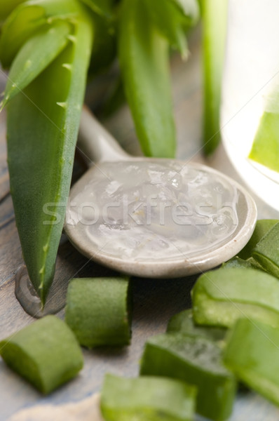 Stok fotoğraf: Aloe · meyve · suyu · taze · yaprakları · yaprak · cam