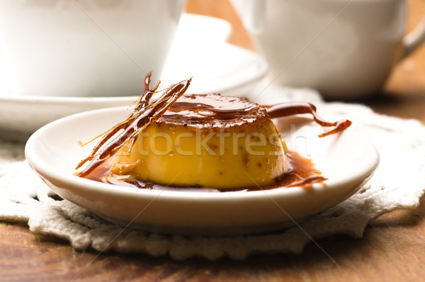 Foto stock: Delicioso · caramelo · postre · café · torta · naranja