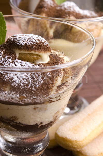 Tiramisu dessert gâteau crème sol sucre Photo stock © joannawnuk