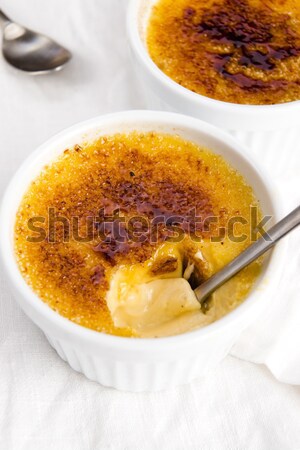 Francés postre crema huevo restaurante comer Foto stock © joannawnuk