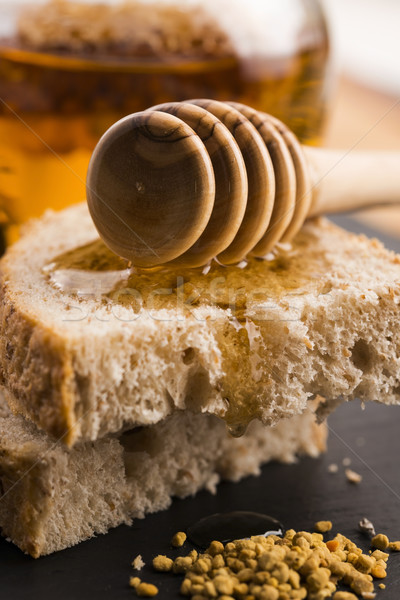 Stockfoto: Brood · jar · lavendel · honing · bloem · voedsel