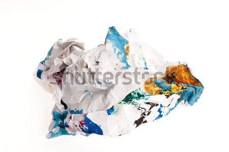 Crumpled paper isolated over white  Stock photo © joannawnuk