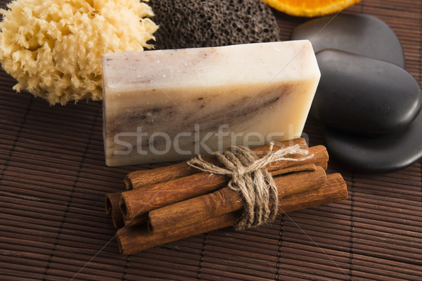 Bar savon cannelle orange fond peau [[stock_photo]] © joannawnuk