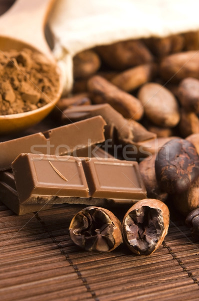Cacao frijoles chocolate planta comer grano Foto stock © joannawnuk