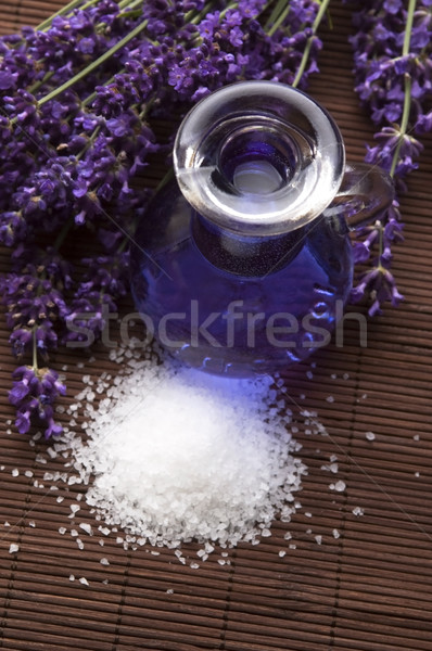 Foto d'archivio: Lavanda · spa · legno · natura · medicina · blu