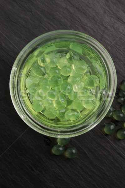 Menta kaviár molekuláris gasztronómia étel zöld Stock fotó © joannawnuk